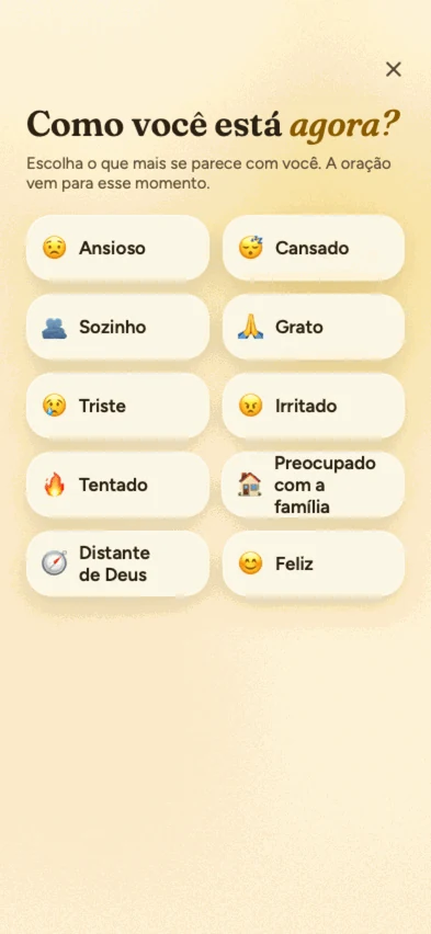Tela que pergunta como você está agora, com 10 humores