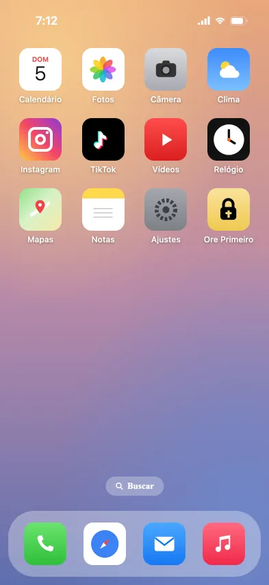 Tela inicial do iPhone com o ícone do Instagram